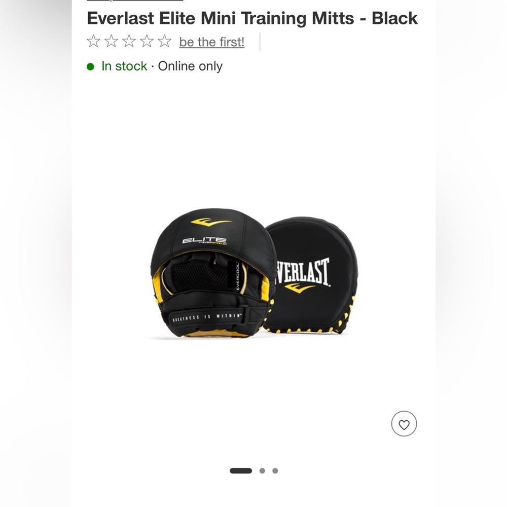 Everlast Elite Mini Mitts - Black and Yellow
